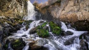 Waterfall and rocks